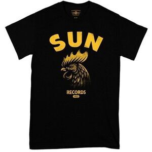 Sun Records - Gritty Rooster - Heavy Cotton T-Shirt - Small Black  APPAREL